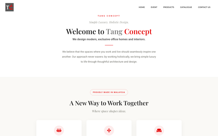 Tang Concept website